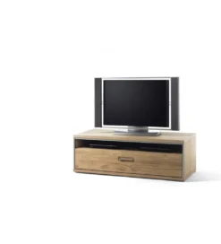 Stolik Pod TV ESPERO 124 Cm Dąb Sękaty Olejowany W Kolorze Bianco*MCA Discount
