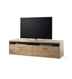 Stolik pod TV ESPERO 184 cm dąb sękaty olejowany w kolorze bianco*MCA Discount