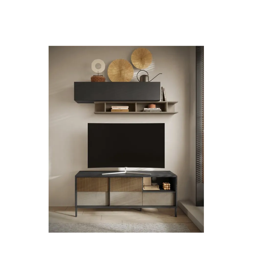 Stolik pod TV EVEREST 156 cm brązowo beżowy*MCA Linia Włoska Best