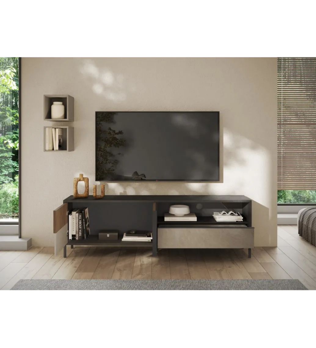 Stolik pod TV EVEREST 206 cm brązowo beżowy*MCA Linia Włoska Sale
