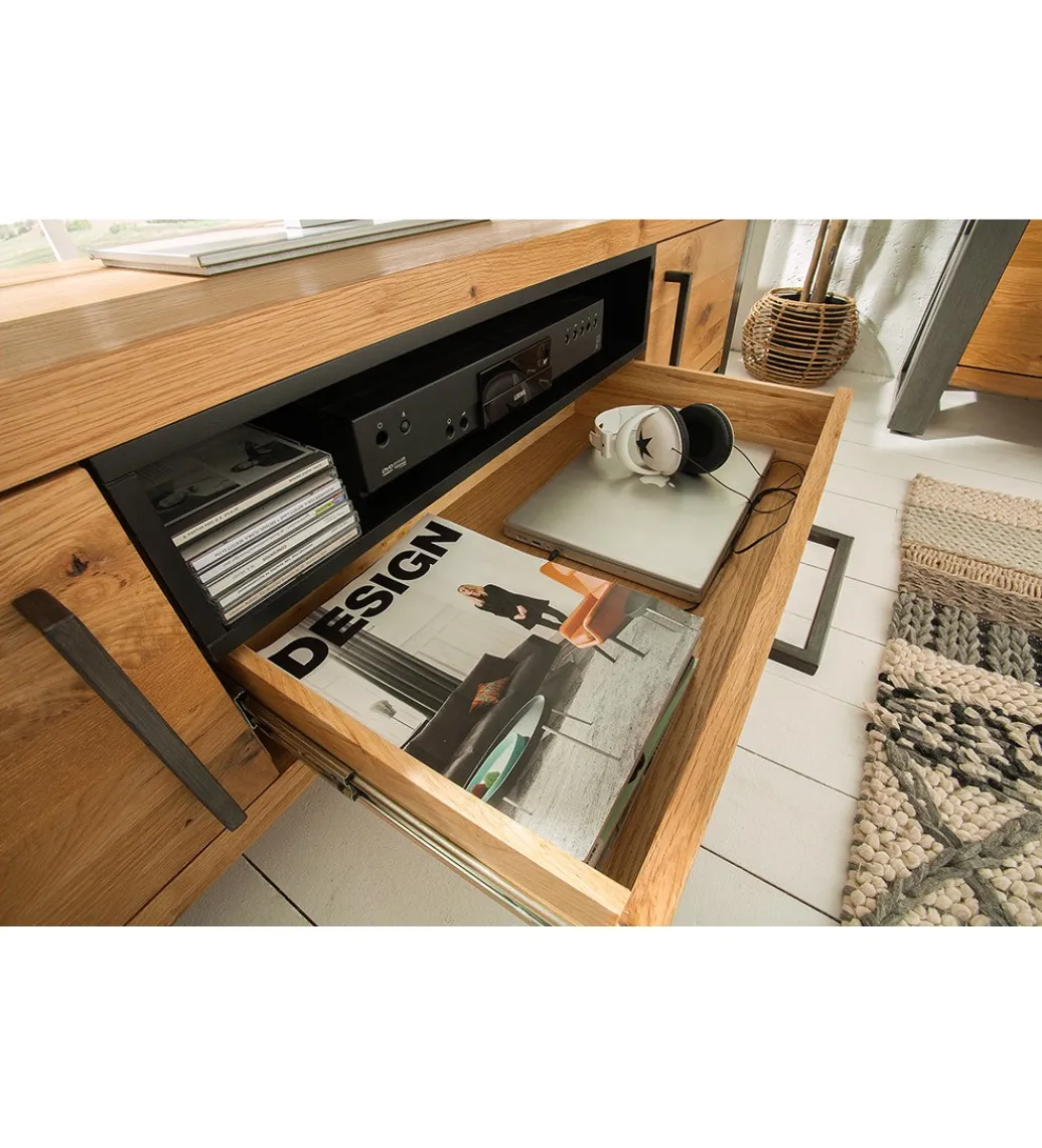 Stolik pod TV FACTORY Thor 200 cm drewno dąb dziki*Invicta Interior Sale