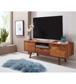 Stolik pod TV FEREZ 135 cm drewno sheesham*WOHNLING, GERMANY Clearance