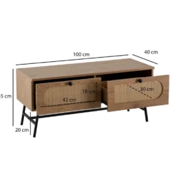 Stolik pod TV FONTA 100 cm w optyce dębu*WOHNLING, GERMANY Clearance