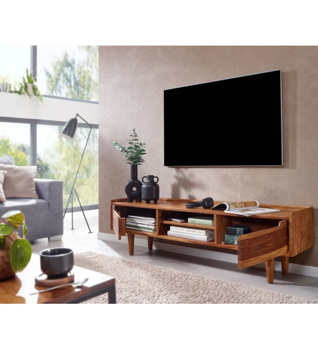 Stolik pod TV FORON 145 cm drewno sheesham*WOHNLING, GERMANY Sale