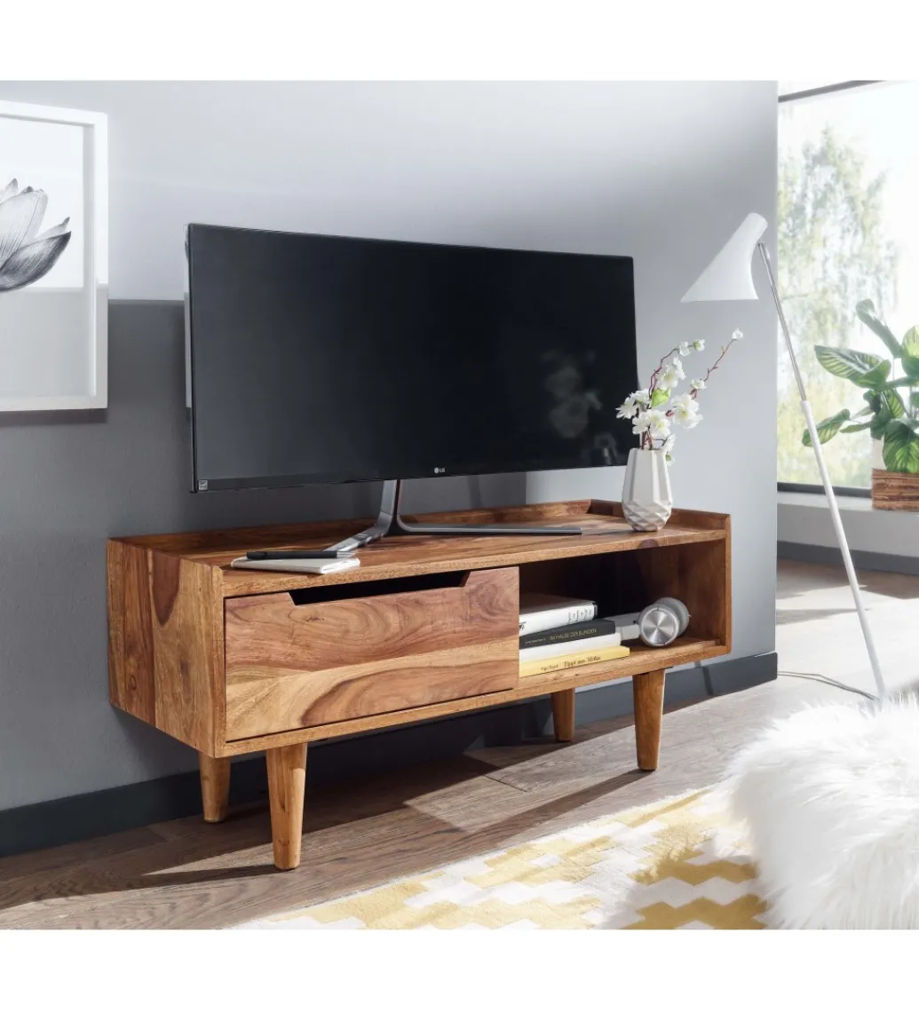 Stolik pod TV FORON 95 cm drewno sheesham*WOHNLING, GERMANY Clearance
