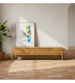 Stolik pod TV GALT 160 cm drewno mango naturalny niższy*Zona-Design New