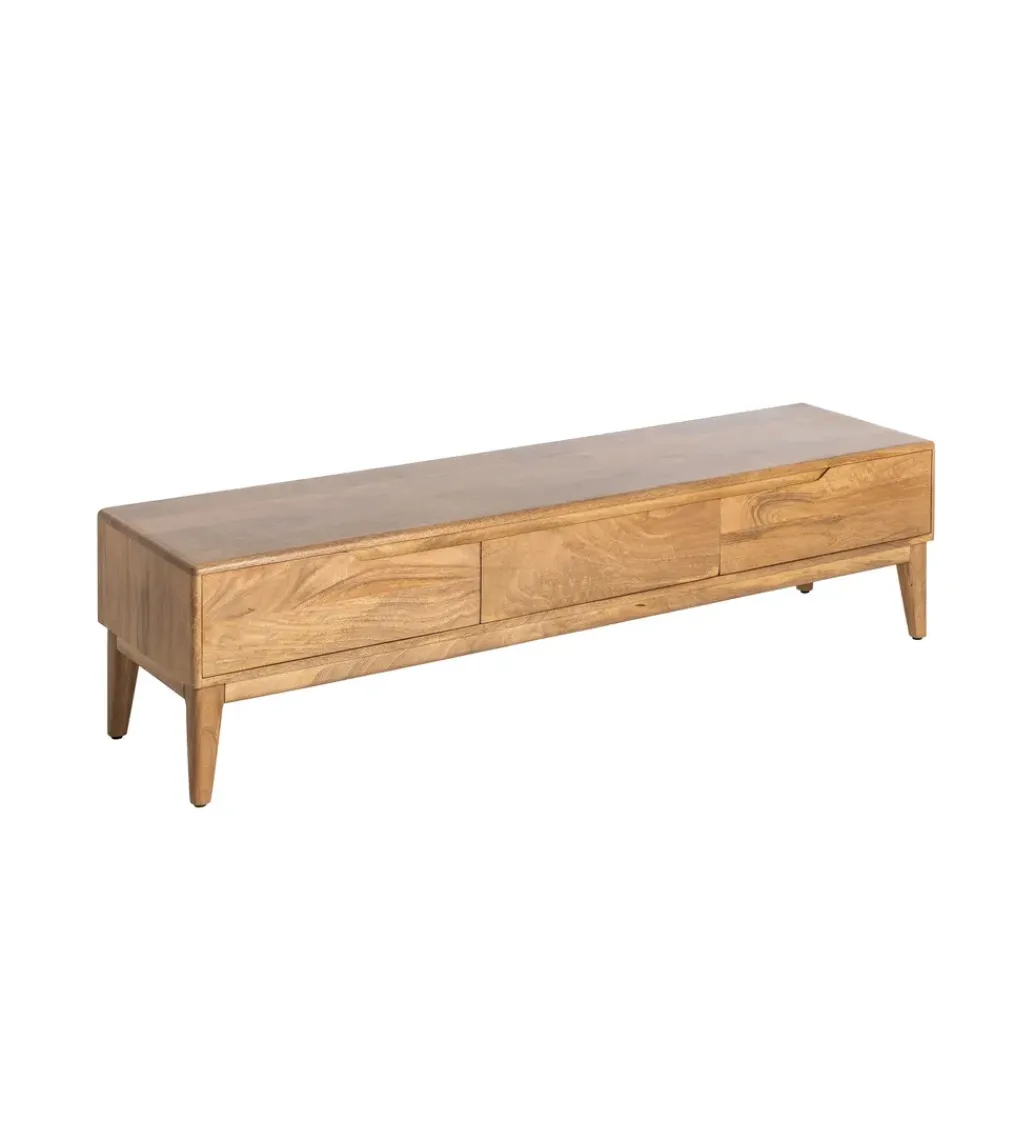 Stolik pod TV GALT 160 cm drewno mango naturalny niższy*Zona-Design New