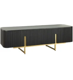 Stolik pod TV GATSBY 160 cm drewno mango czarna*Invicta Interior - przedsprzedaż Hot