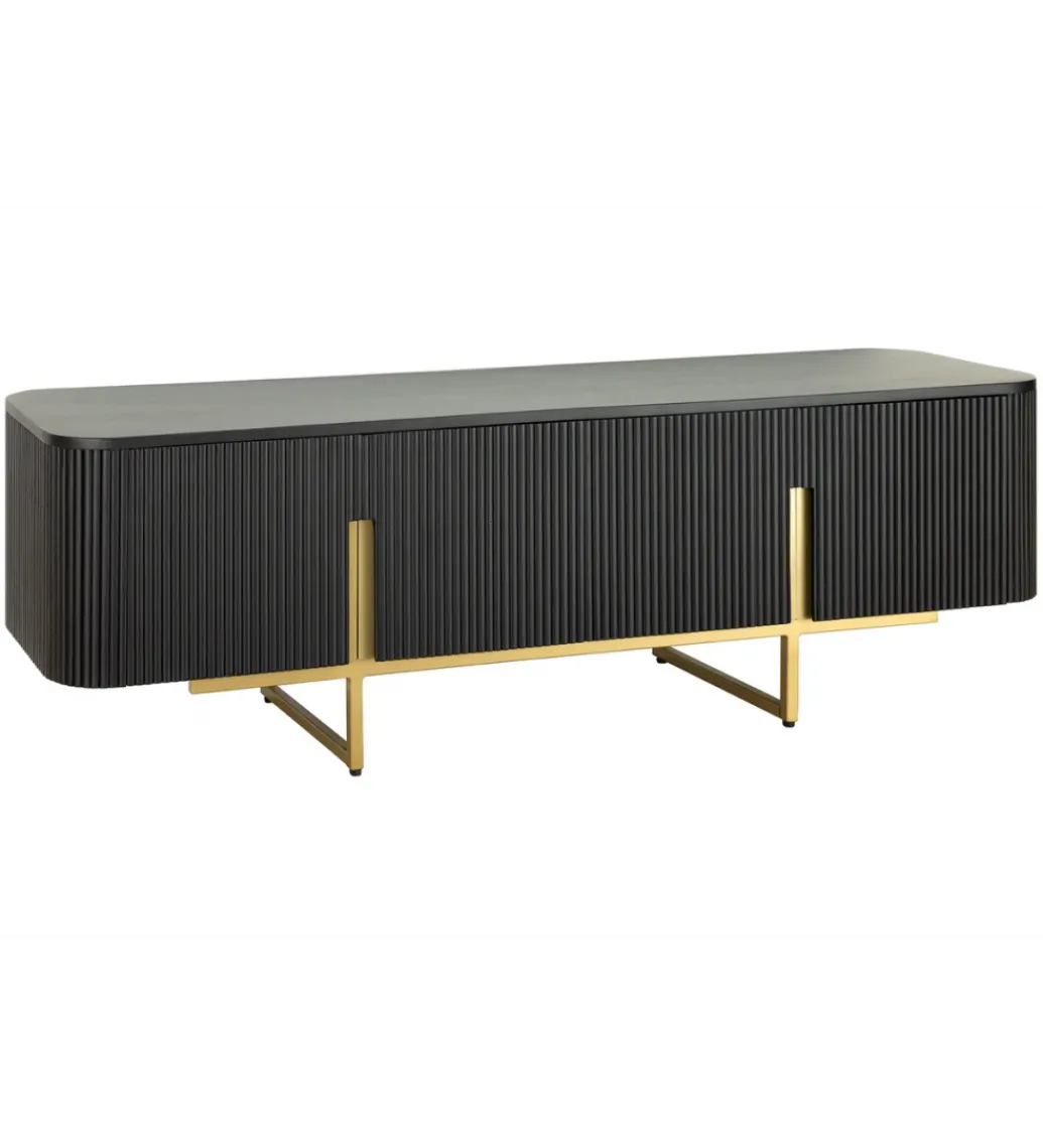 Stolik pod TV GATSBY 160 cm drewno mango czarna*Invicta Interior - przedsprzedaż Hot