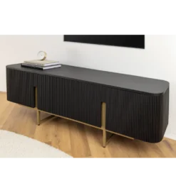 Stolik pod TV GATSBY 160 cm drewno mango czarna*Invicta Interior - przedsprzedaż Hot