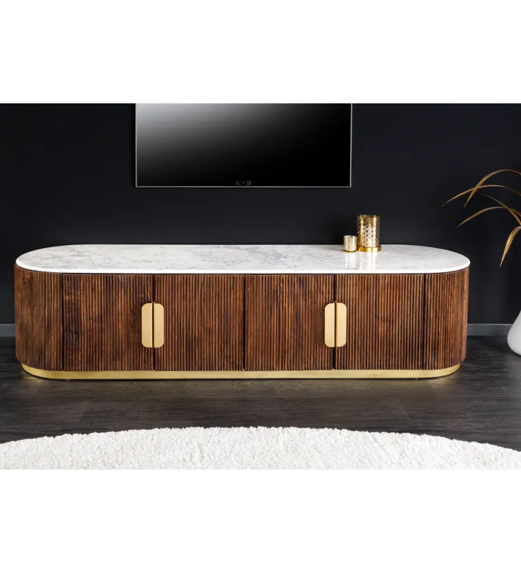 Stolik pod TV GATSBY 170 cm drewno mango brązowy*Invicta Interior Outlet