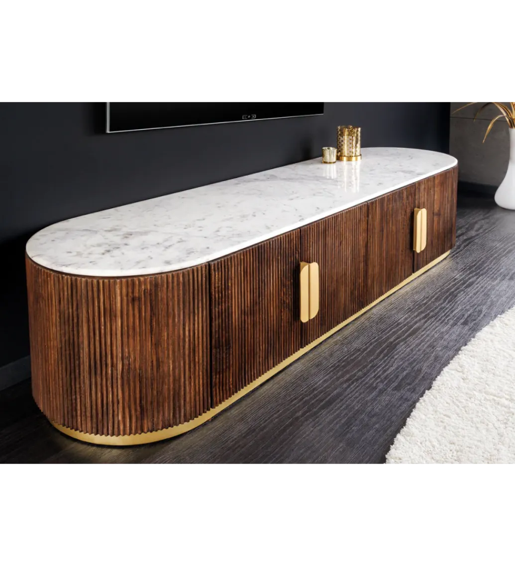 Stolik pod TV GATSBY 170 cm drewno mango brązowy*Invicta Interior Outlet