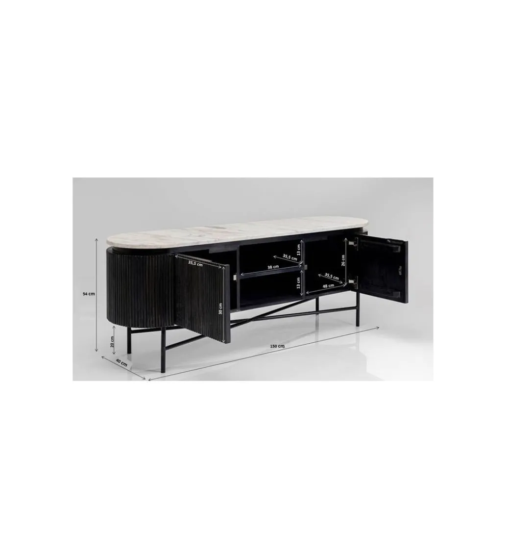 Stolik pod TV Glenn 150 cm antracytowy*KARE Outlet