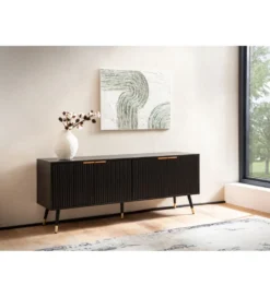 Stolik pod TV GLIMER 150 cm czarny*WOHNLING, GERMANY Clearance