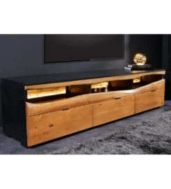 Stolik pod TV GRAND ACACIA 180 cm drewno akcja LED*Invicta Interior - przedsprzedaż Hot