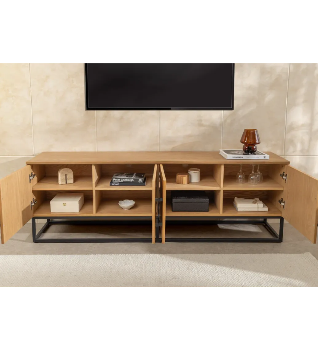 Stolik pod TV GRANDEZZA 180 cm kolor drewna dębu*Invicta Interior