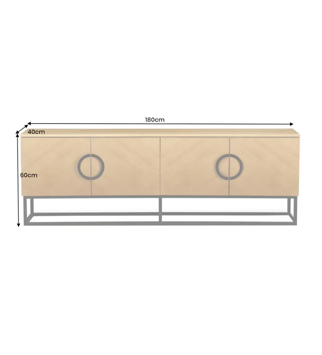 Stolik pod TV GRANDEZZA 180 cm kolor drewna dębu*Invicta Interior