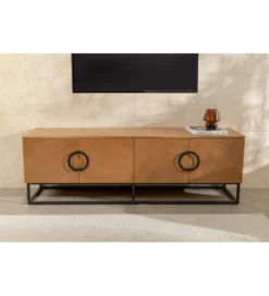 Stolik pod TV GRANDEZZA 180 cm kolor drewna dębu*Invicta Interior