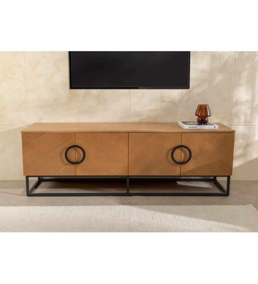 Stolik pod TV GRANDEZZA 180 cm kolor drewna dębu*Invicta Interior