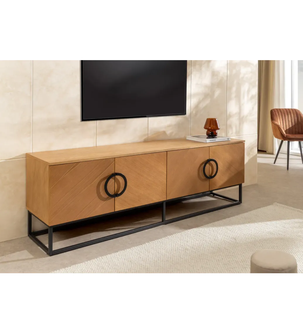 Stolik pod TV GRANDEZZA 180 cm kolor drewna dębu*Invicta Interior
