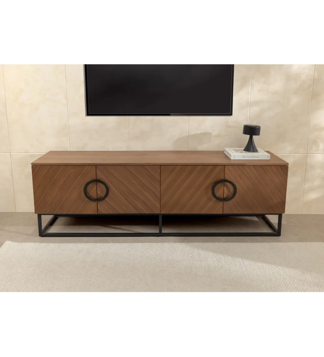 Stolik pod TV GRANDEZZA 180 cm kolor drewno orzecha*Invicta Interior Clearance