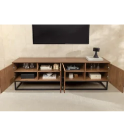 Stolik pod TV GRANDEZZA 180 cm kolor drewno orzecha*Invicta Interior Clearance