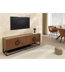 Stolik pod TV GRANDEZZA 180 cm kolor drewno orzecha*Invicta Interior Clearance