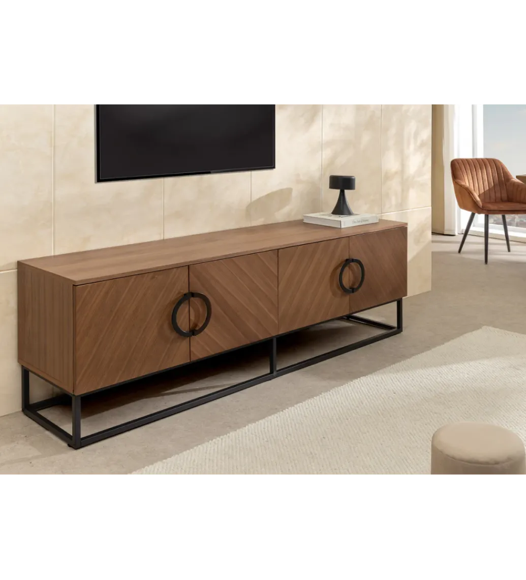 Stolik pod TV GRANDEZZA 180 cm kolor drewno orzecha*Invicta Interior Clearance