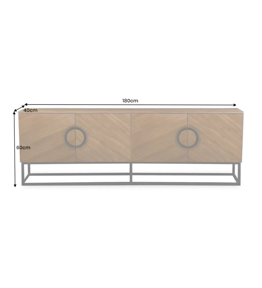 Stolik pod TV GRANDEZZA 180 cm kolor drewno orzecha*Invicta Interior Clearance