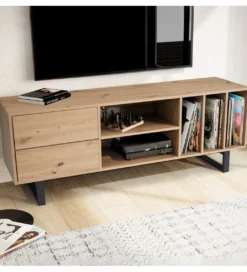 Stolik pod TV GRASSE 150 cm w optyce dębu*WOHNLING, GERMANY Discount