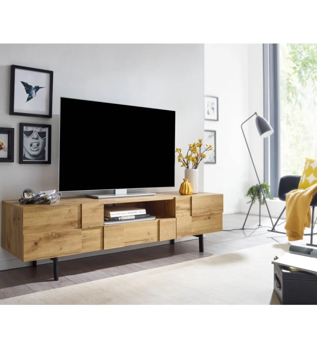 Stolik pod Tv GROSSETO 160 cm w kolorze dąb*WOHNLING, GERMANY Clearance