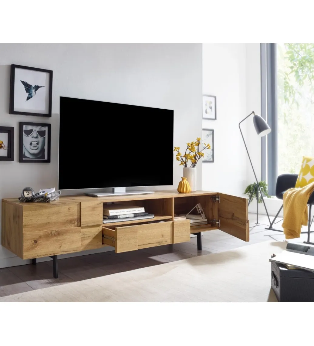 Stolik pod Tv GROSSETO 160 cm w kolorze dąb*WOHNLING, GERMANY Clearance
