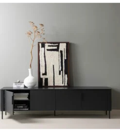 Stolik pod TV GUNNAR 200 cm czarny mat*WOOOD
