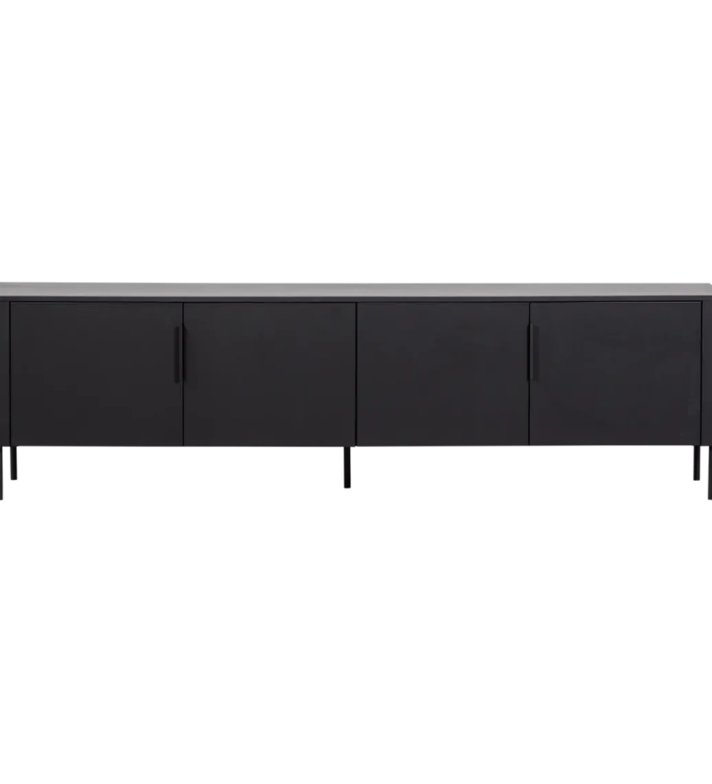Stolik pod TV GUNNAR 200 cm czarny mat*WOOOD