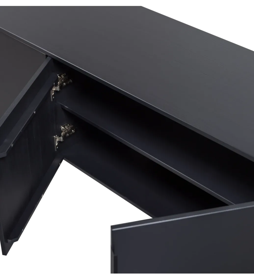 Stolik pod TV GUNNAR 200 cm czarny mat*WOOOD