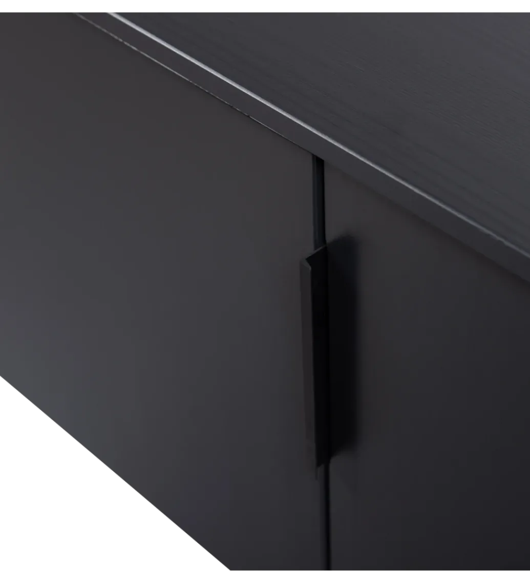 Stolik pod TV GUNNAR 200 cm czarny mat*WOOOD