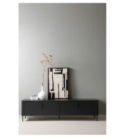 Stolik pod TV GUNNAR 200 cm czarny mat*WOOOD