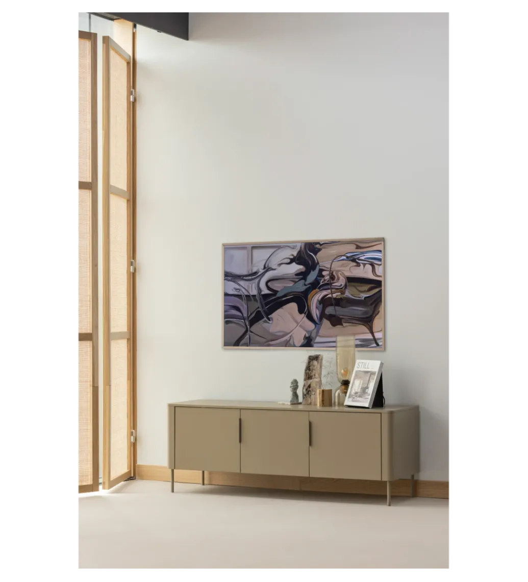 Stolik pod TV GUNNAR 154 cm drewno sosny szary*WOOOD Best