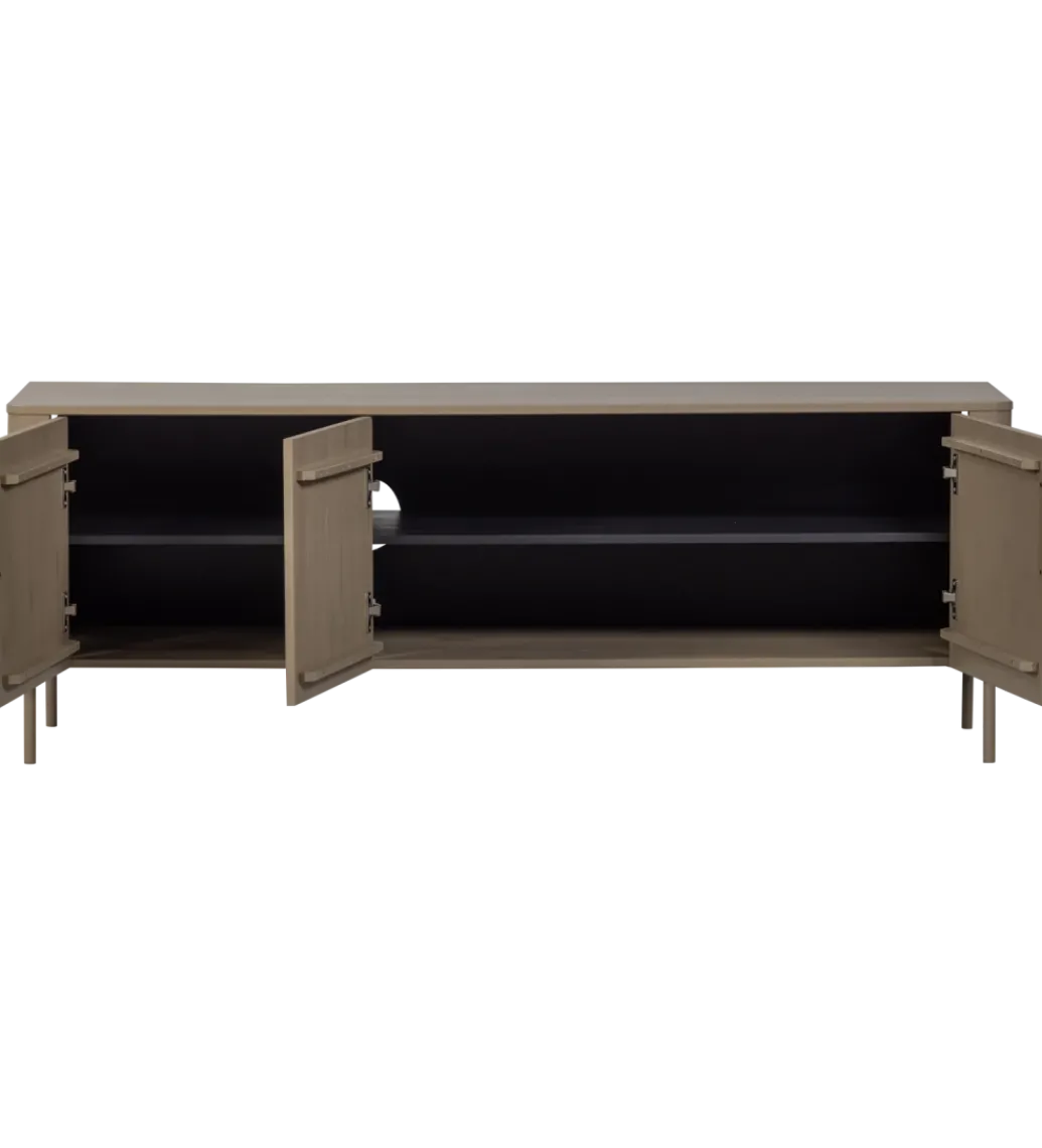 Stolik pod TV GUNNAR 154 cm drewno sosny szary*WOOOD Best