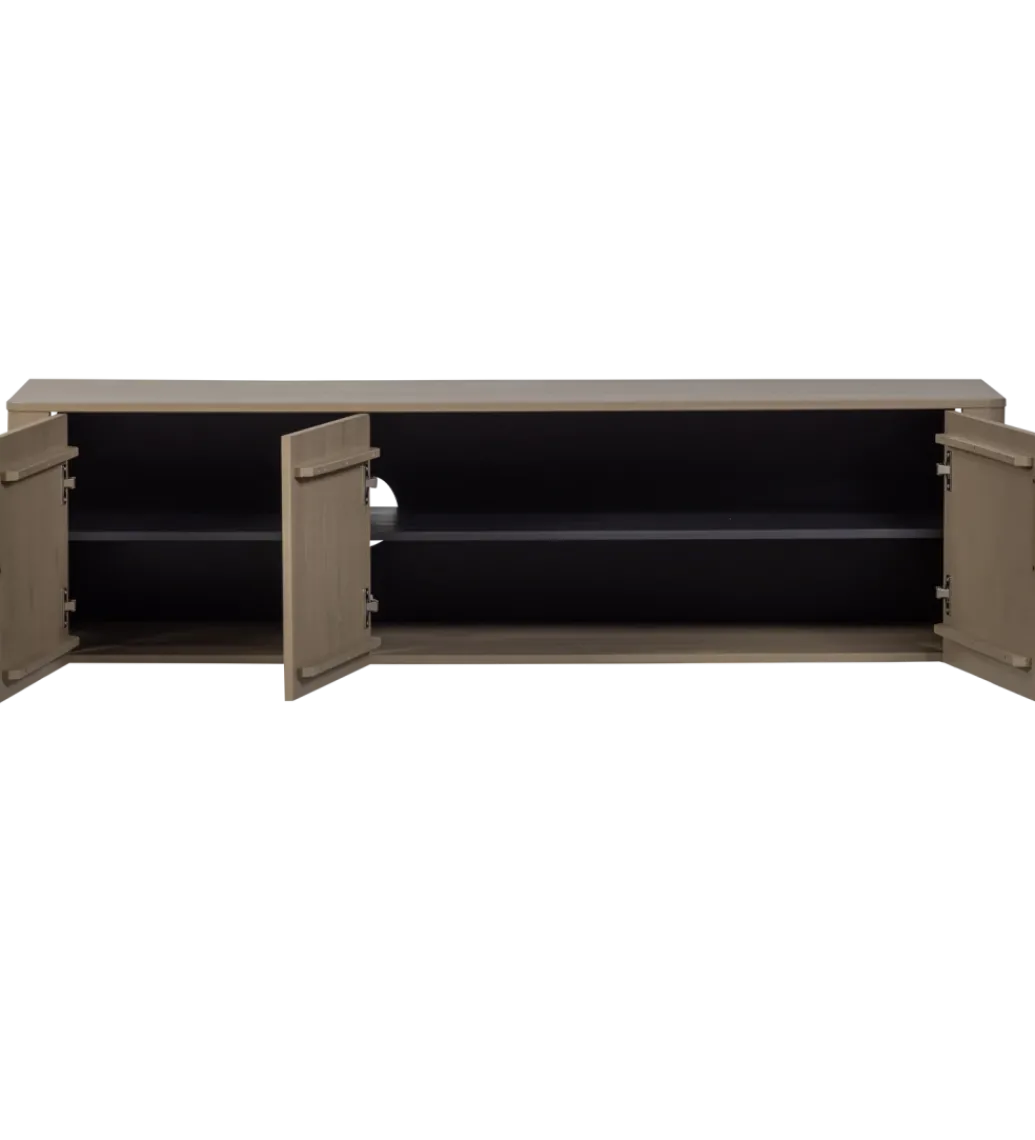Stolik pod TV GUNNAR 154 cm drewno sosny szary*WOOOD Best