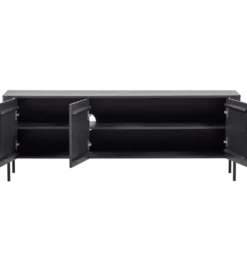 Stolik pod TV GUNNAR 154 cm drewno sosny czarny mat*WOOOD Outlet