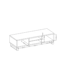 Stolik pod Tv Halle 180 cm w optyce dąb wotan*Helvetia Best