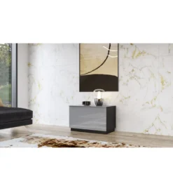 Stolik pod TV HELIO 80 cm czarno-szary*Helvetia New