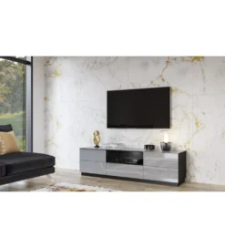 Stolik pod TV HELIO 180 cm szaro czarny*Helvetia Best