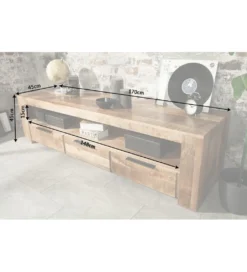Stolik pod TV Iron Craft 170 cm drewno mango*Invicta Interior Online