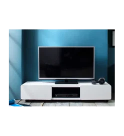 Stolik pod TV JEFF III 140 cm biało czarny*MCA