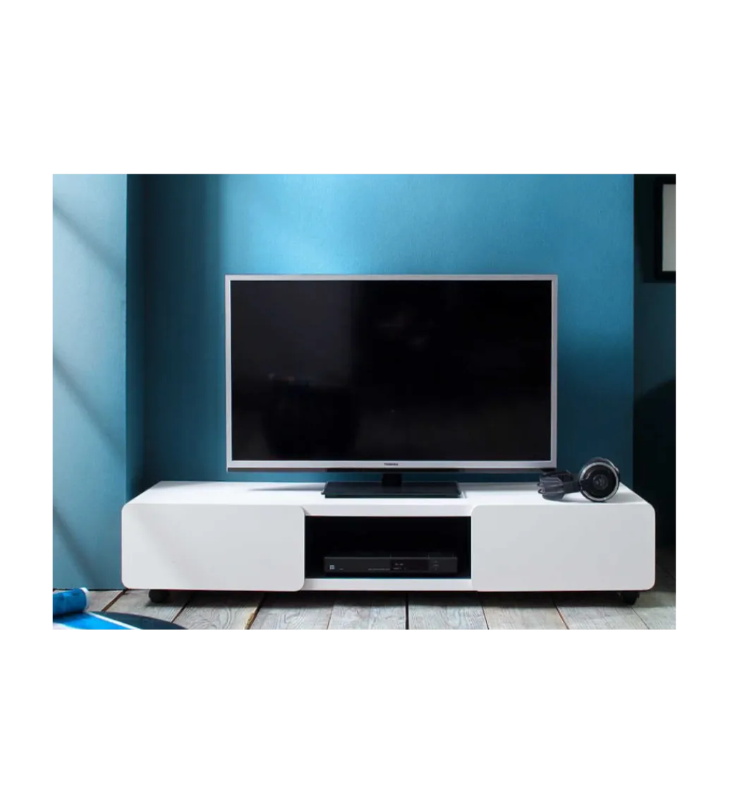 Stolik pod TV JEFF III 140 cm biało czarny*MCA