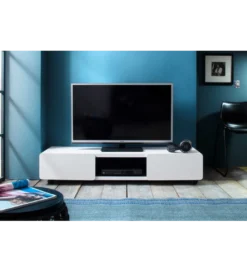 Stolik pod TV JEFF III 140 cm biało czarny*MCA
