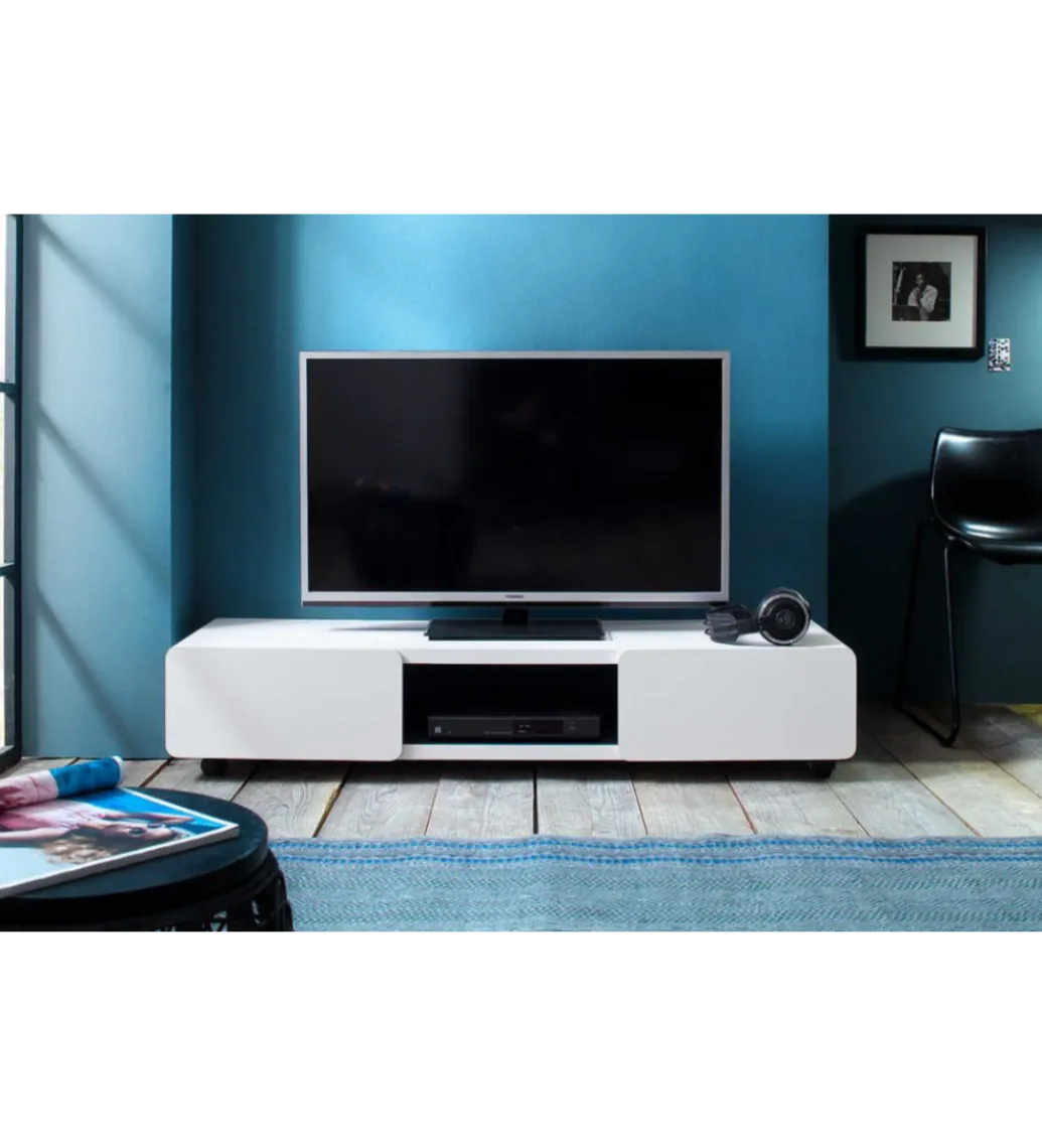Stolik pod TV JEFF III 140 cm biało czarny*MCA
