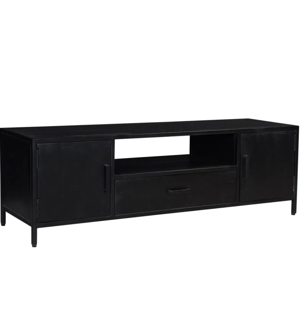 Stolik pod TV KALA 180 cm drewno mango czarna*LF-Design